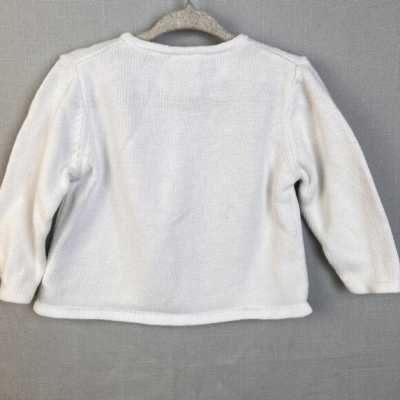 Gymboree Button Front Cardigan Sweater Infant 12 -18 Mos White Flowers Cotton - Picture 4 of 5